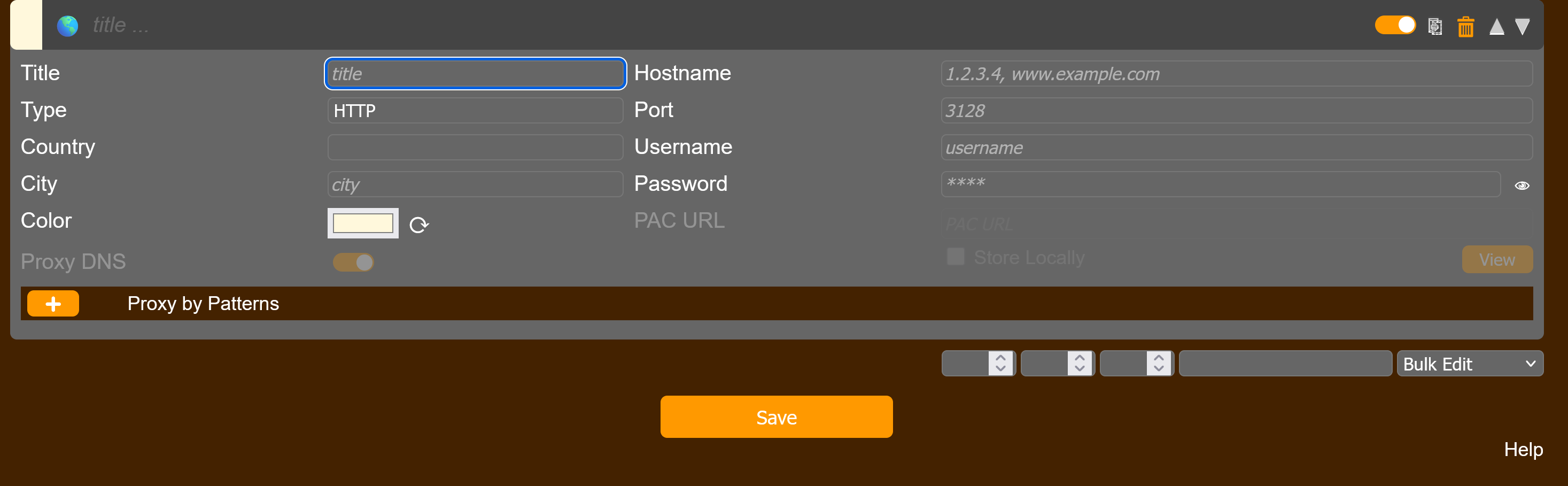 إعدادات FoxyProxy